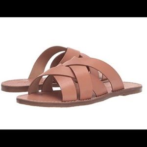 Madewell Woven Slide Sandal Antique Coral size 7.5
